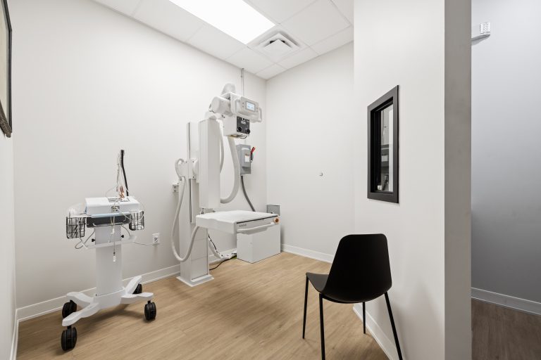 Newly built-out medical imaging room featuring digital X-ray equipment, completed as part of a Houston medical build out.